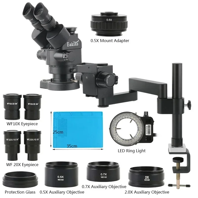 Stereo Trinocular Microscope Pcb - Microscopio Stereo Trinoculare Simul-focale Eakins 3.5X-180X