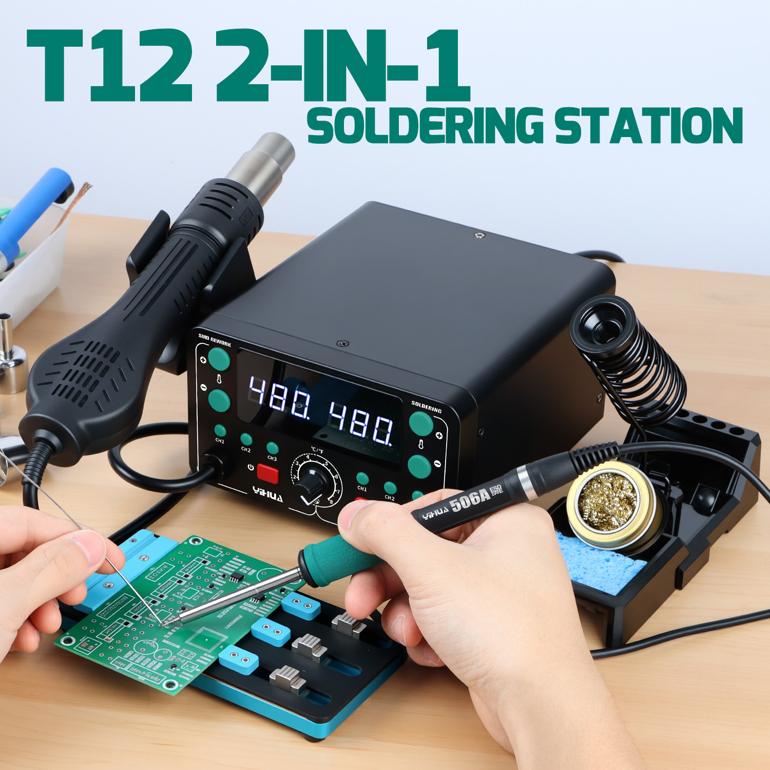 Stazione di Saldatura 902D-IV  - Hot Air Rework Station T12 recensione e prezzo
